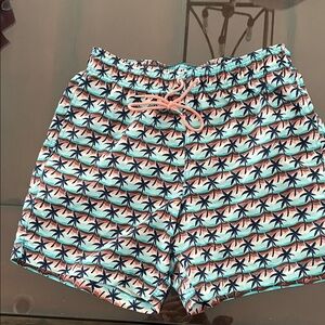 Lands' End Tropical Print Swim Shorts